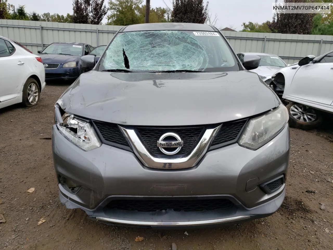 2016 Nissan Rogue S VIN: KNMAT2MV7GP647414 Lot: 72002484