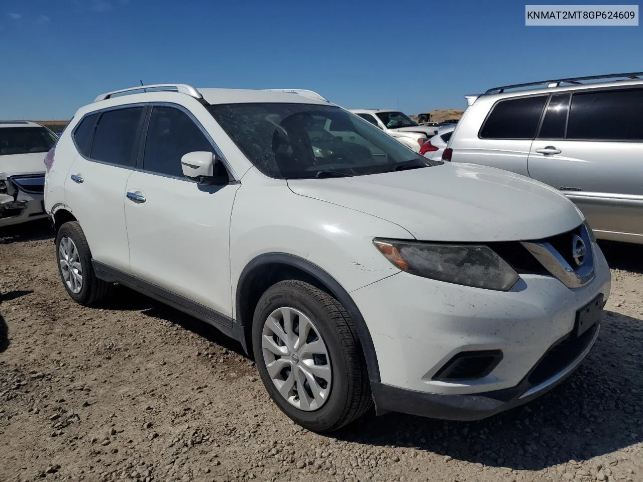 2016 Nissan Rogue S VIN: KNMAT2MT8GP624609 Lot: 72020474