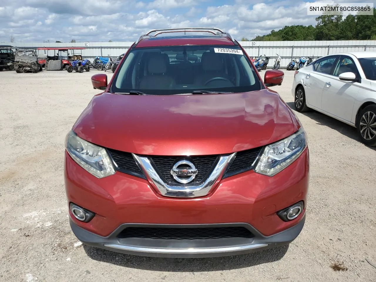 2016 Nissan Rogue S VIN: 5N1AT2MT8GC858865 Lot: 72035394