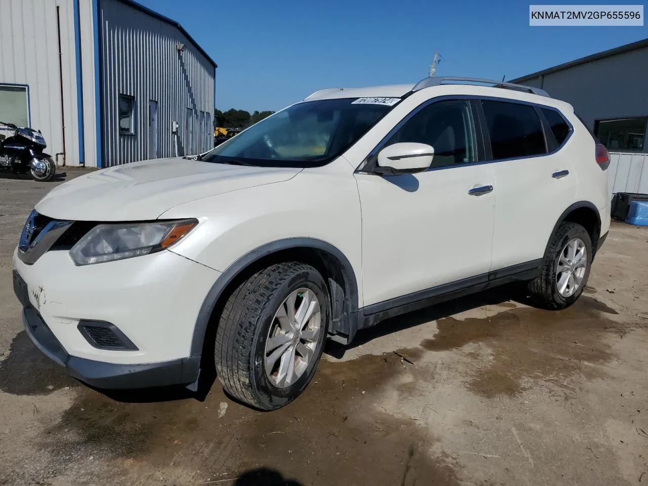 2016 Nissan Rogue S VIN: KNMAT2MV2GP655596 Lot: 72067974