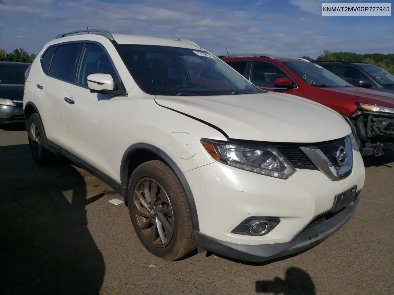 2016 Nissan Rogue S VIN: KNMAT2MV0GP727945 Lot: 72122034