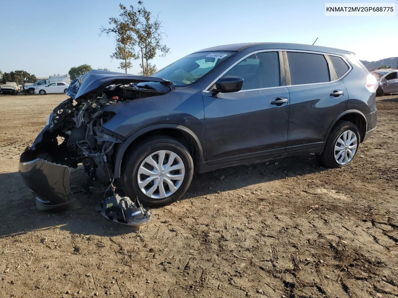 2016 Nissan Rogue S VIN: KNMAT2MV2GP688775 Lot: 72246574