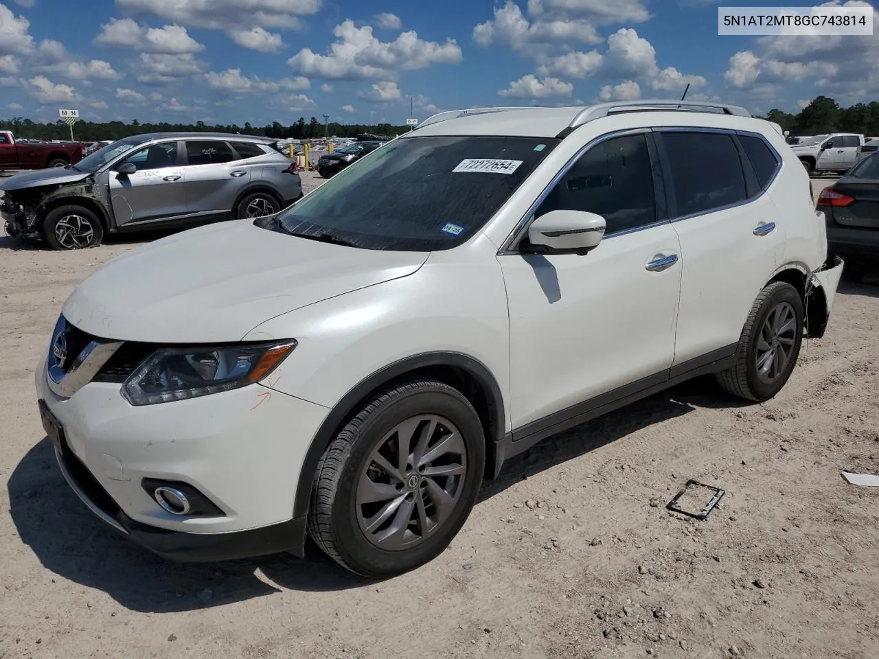 2016 Nissan Rogue S VIN: 5N1AT2MT8GC743814 Lot: 72272654