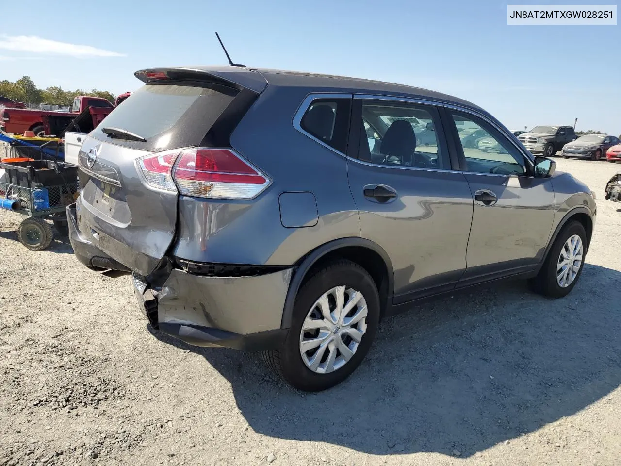 2016 Nissan Rogue S VIN: JN8AT2MTXGW028251 Lot: 72461174