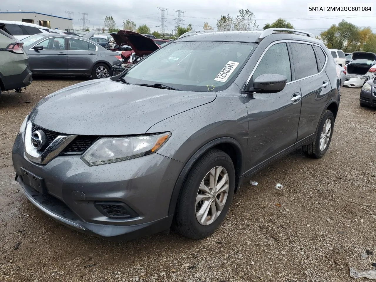 2016 Nissan Rogue S VIN: 5N1AT2MM2GC801084 Lot: 72543934