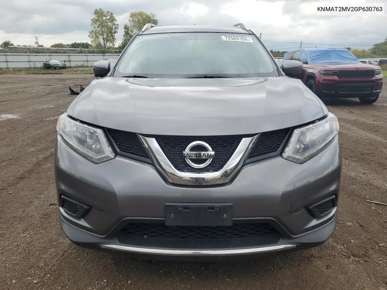 2016 Nissan Rogue S VIN: KNMAT2MV2GP630763 Lot: 72569104