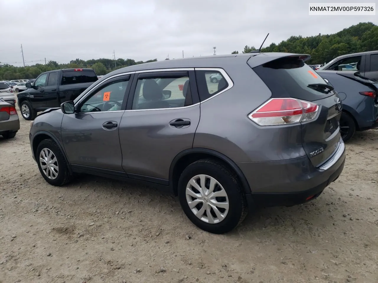 2016 Nissan Rogue S VIN: KNMAT2MV0GP597326 Lot: 72591454