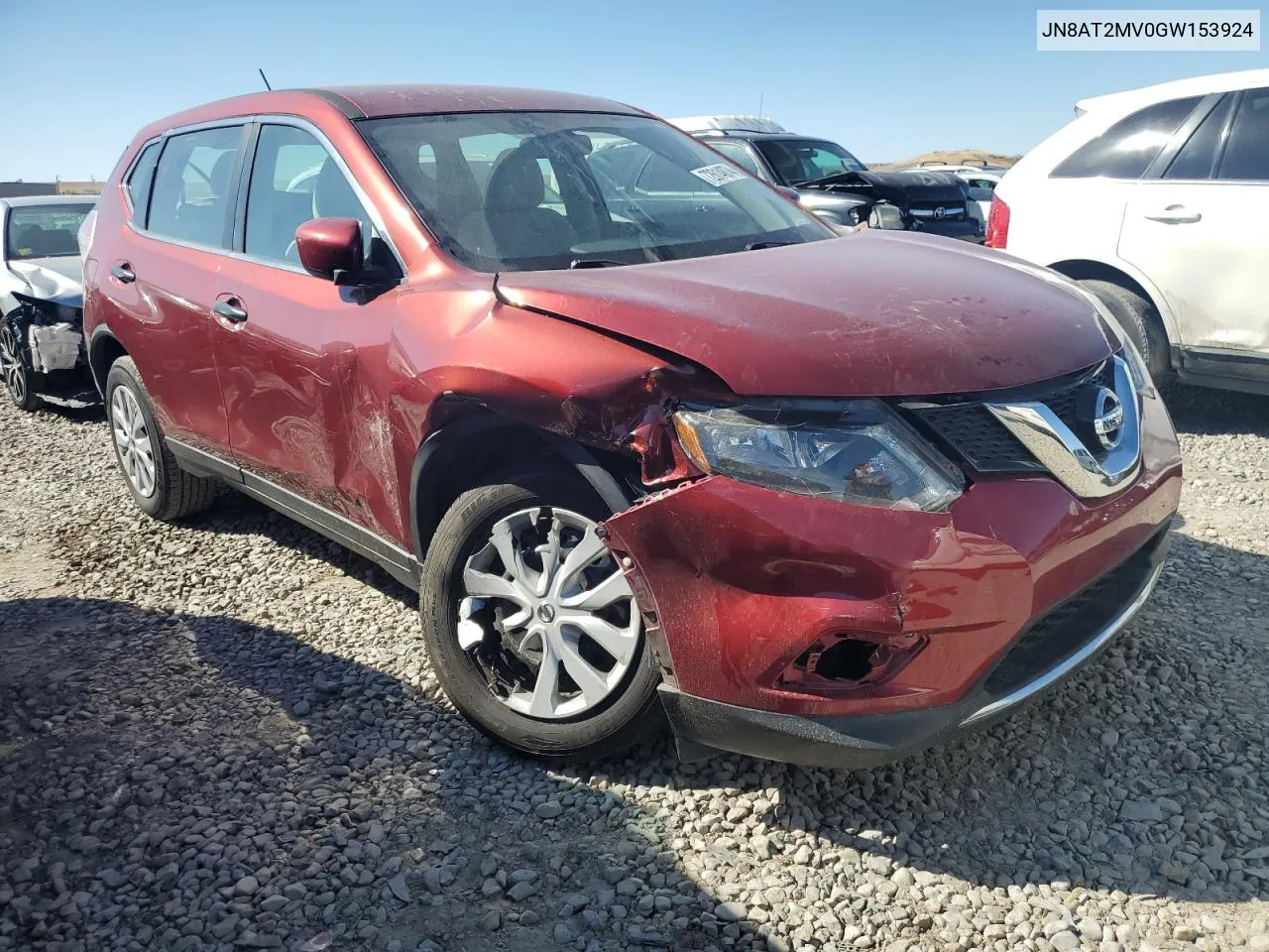 2016 Nissan Rogue S VIN: JN8AT2MV0GW153924 Lot: 72614874