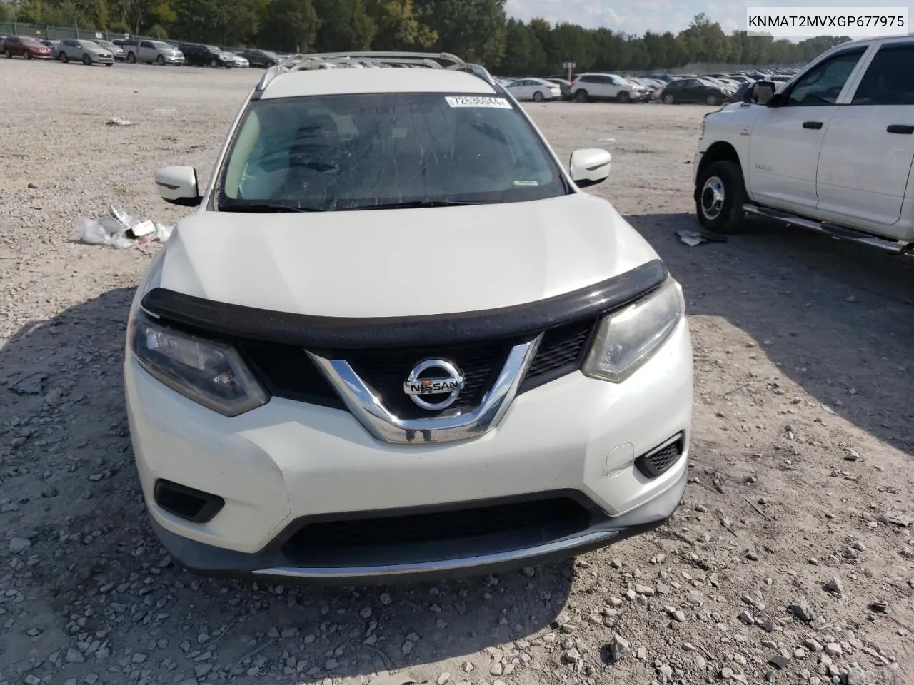 2016 Nissan Rogue S VIN: KNMAT2MVXGP677975 Lot: 72636044