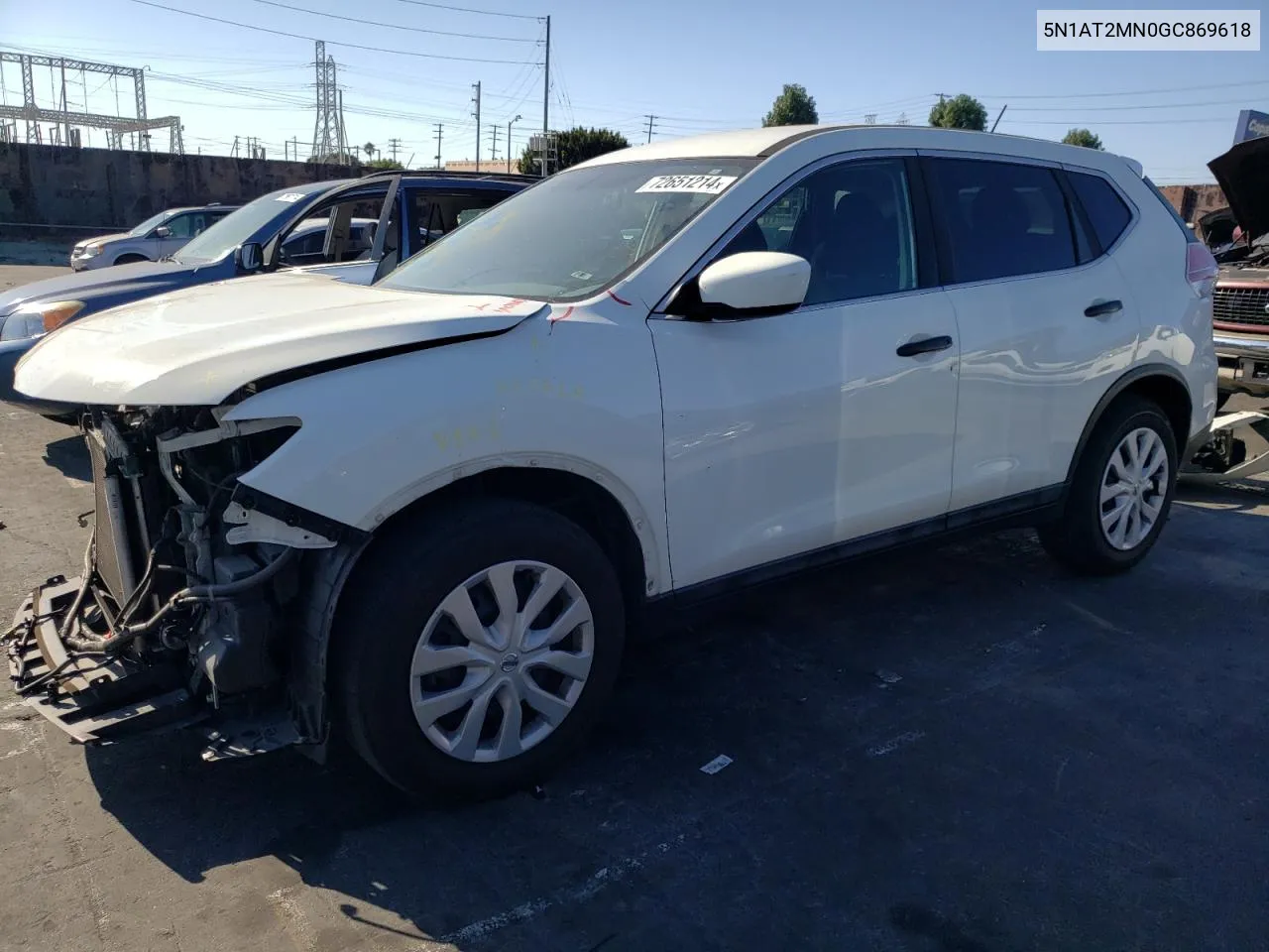 2016 Nissan Rogue S VIN: 5N1AT2MN0GC869618 Lot: 72651214