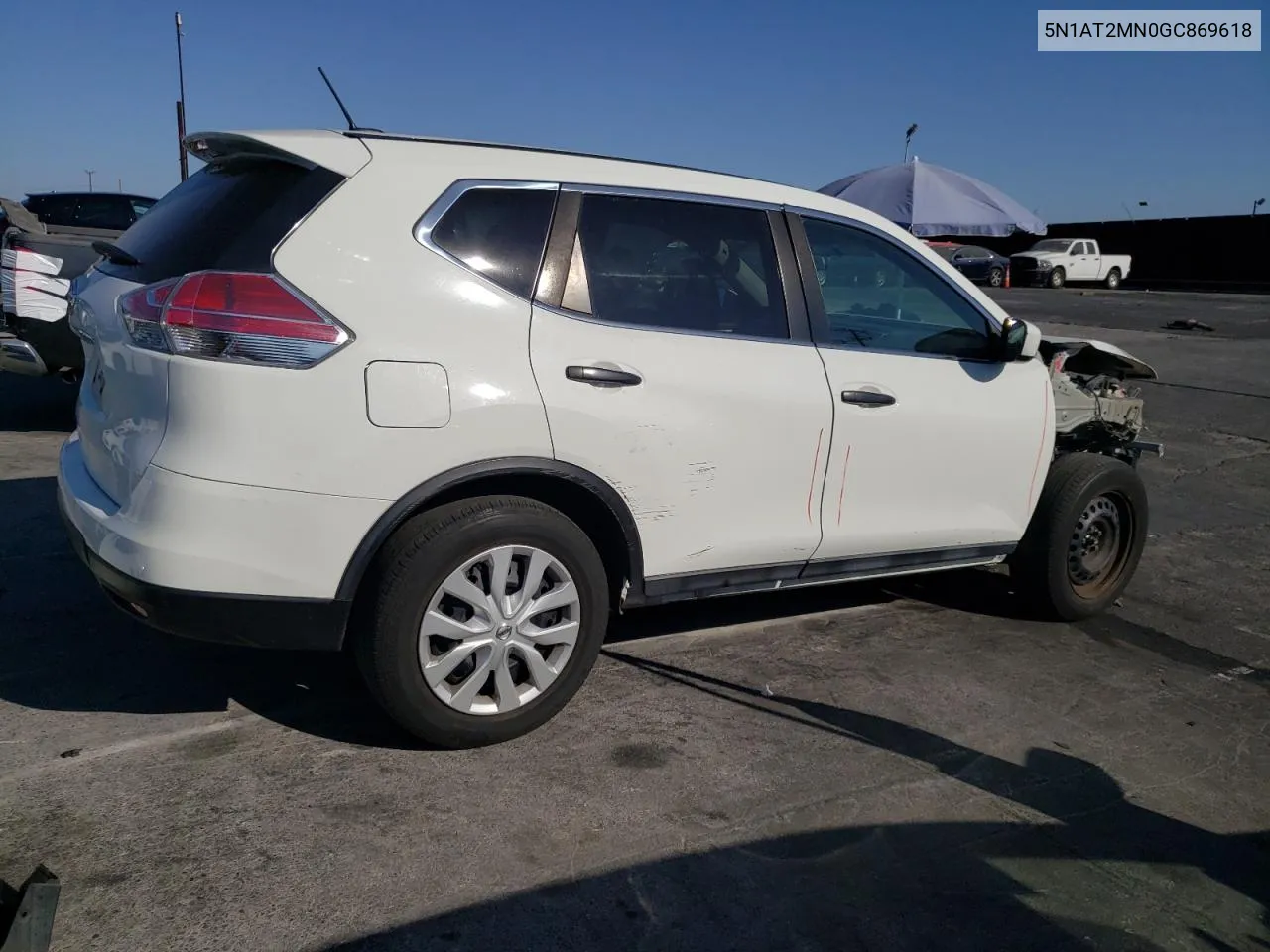 2016 Nissan Rogue S VIN: 5N1AT2MN0GC869618 Lot: 72651214