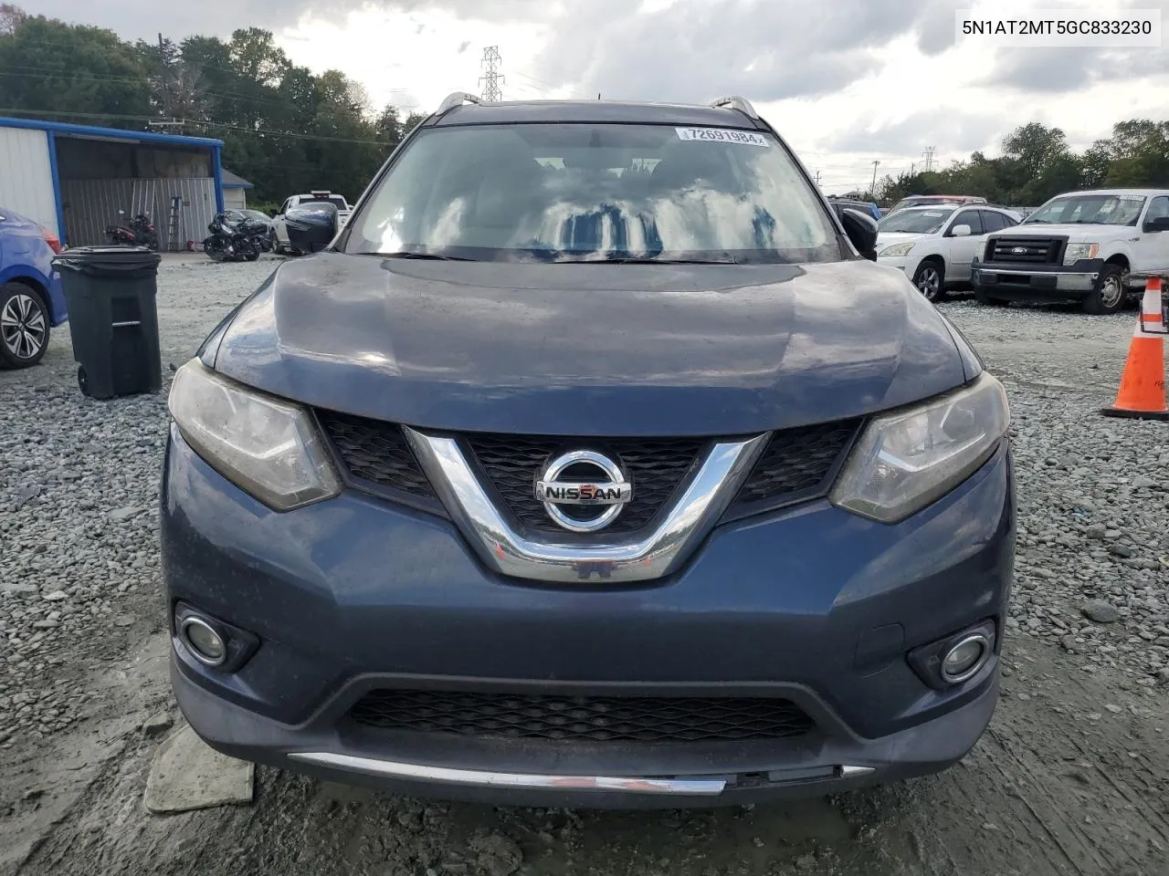 2016 Nissan Rogue S VIN: 5N1AT2MT5GC833230 Lot: 72691984