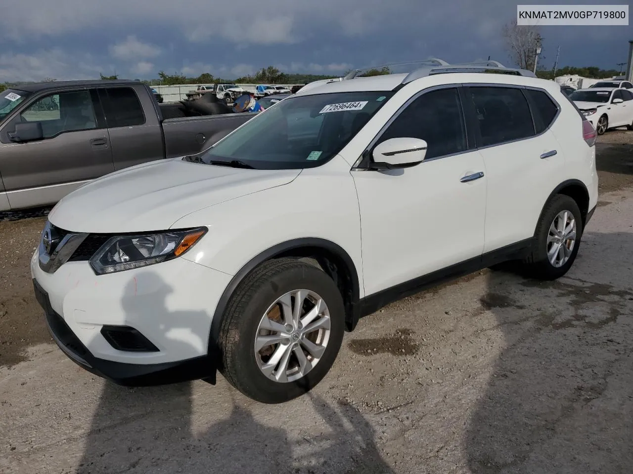 2016 Nissan Rogue S VIN: KNMAT2MV0GP719800 Lot: 72696464