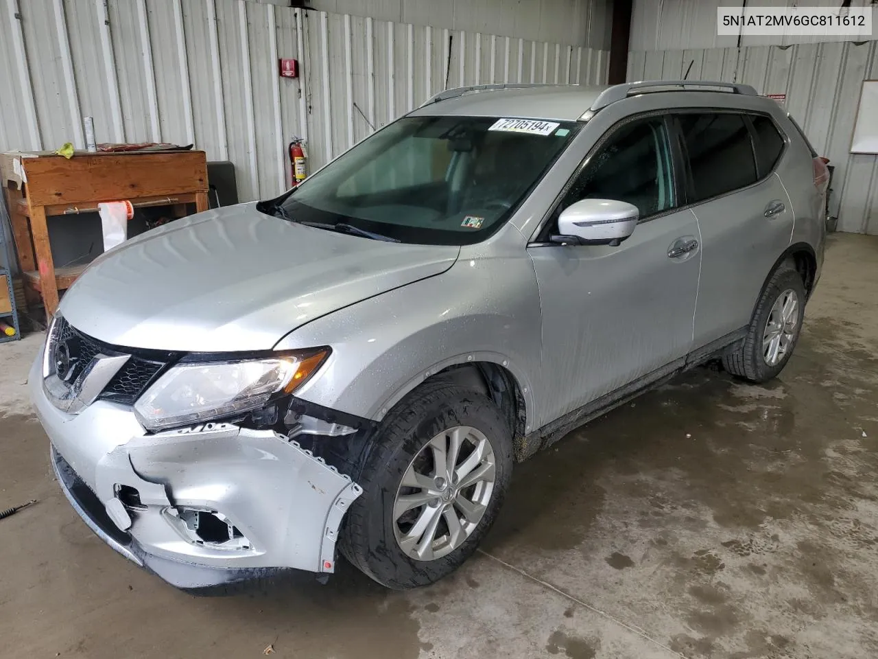 2016 Nissan Rogue S VIN: 5N1AT2MV6GC811612 Lot: 72705194