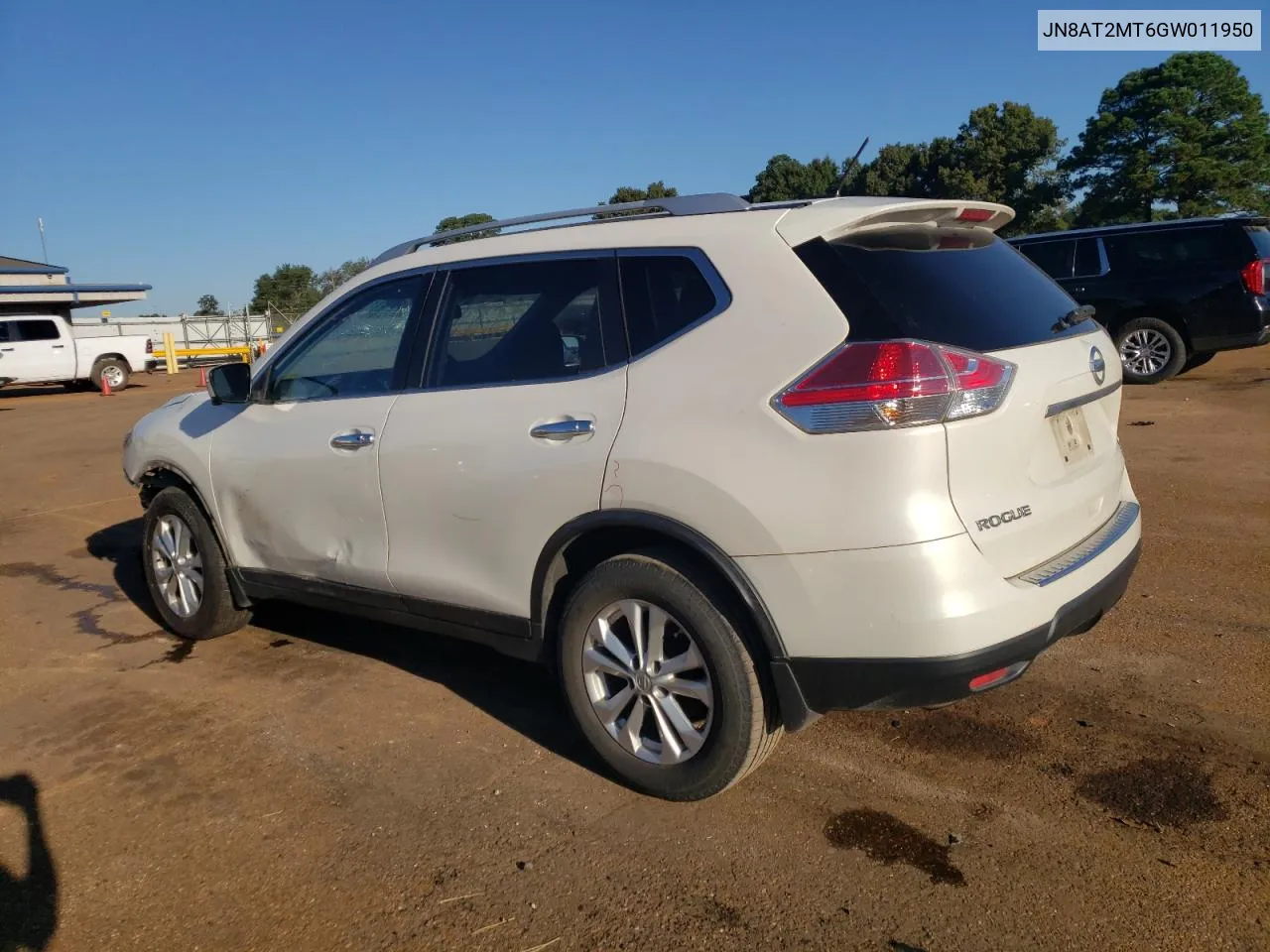 2016 Nissan Rogue S VIN: JN8AT2MT6GW011950 Lot: 72750194