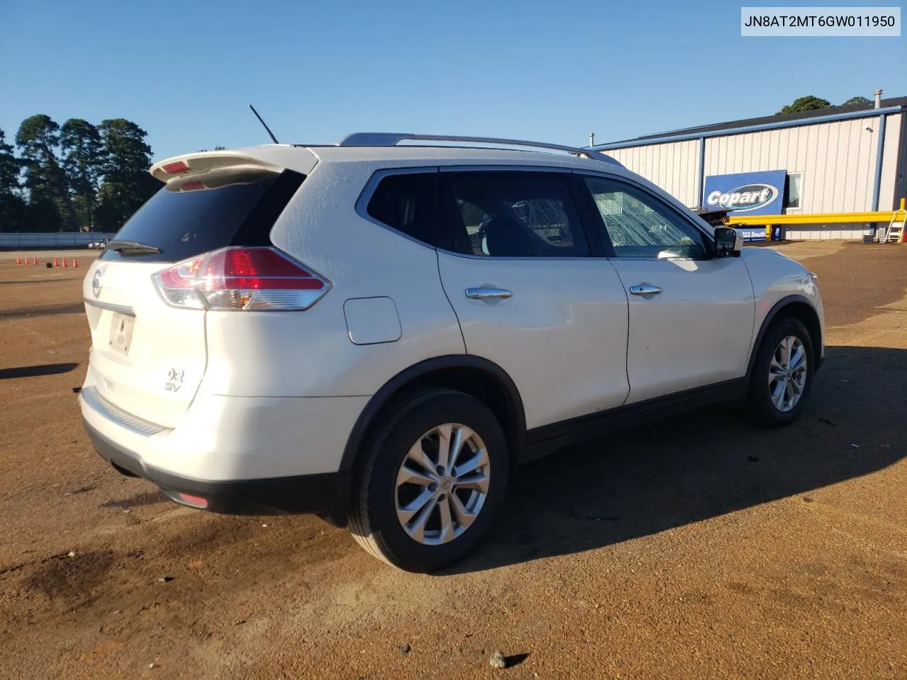 2016 Nissan Rogue S VIN: JN8AT2MT6GW011950 Lot: 72750194