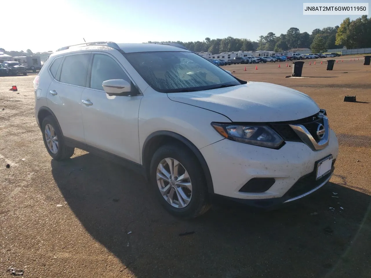 2016 Nissan Rogue S VIN: JN8AT2MT6GW011950 Lot: 72750194