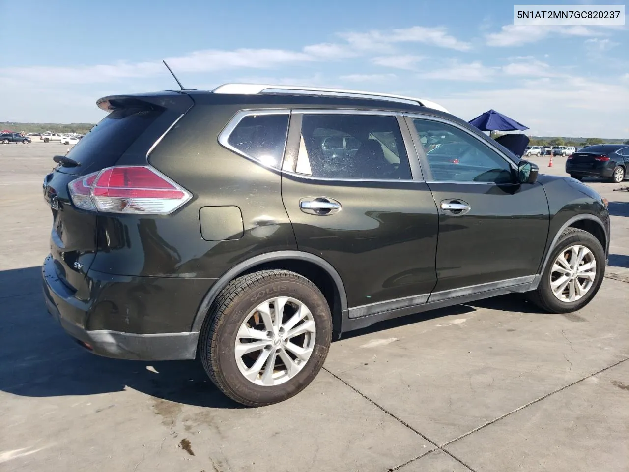 2016 Nissan Rogue S VIN: 5N1AT2MN7GC820237 Lot: 72785544