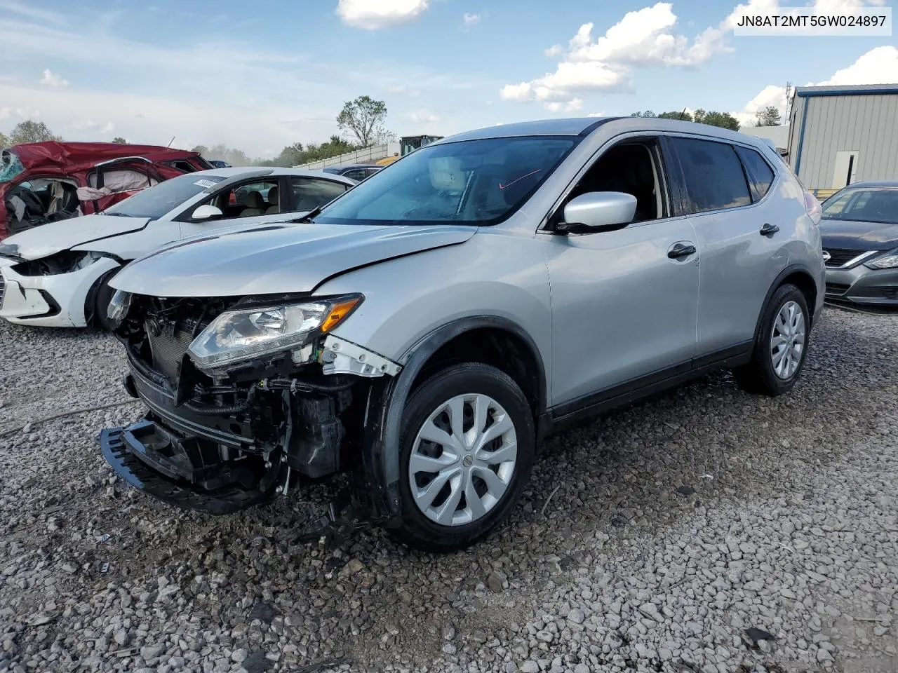 2016 Nissan Rogue S VIN: JN8AT2MT5GW024897 Lot: 72836464