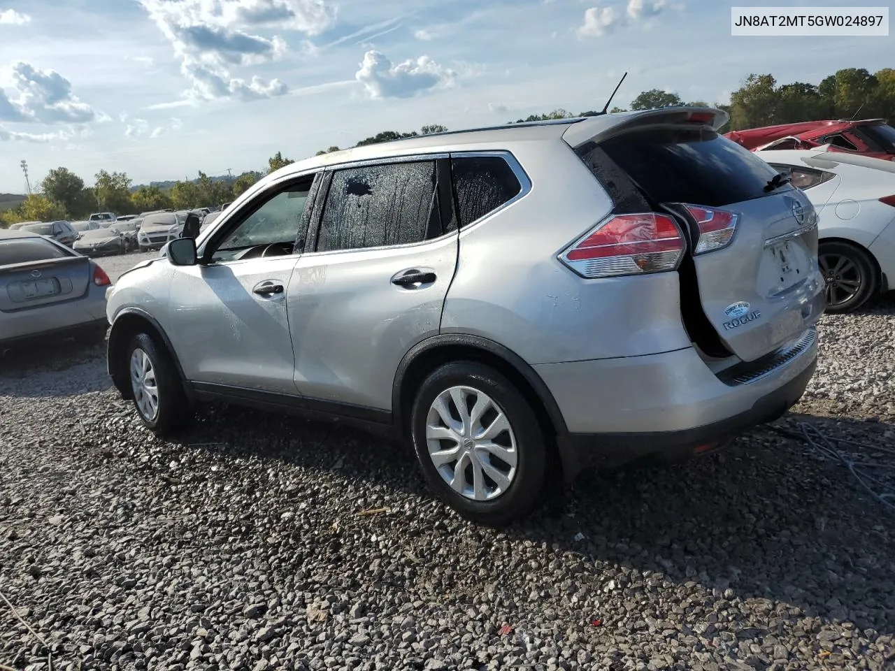 2016 Nissan Rogue S VIN: JN8AT2MT5GW024897 Lot: 72836464