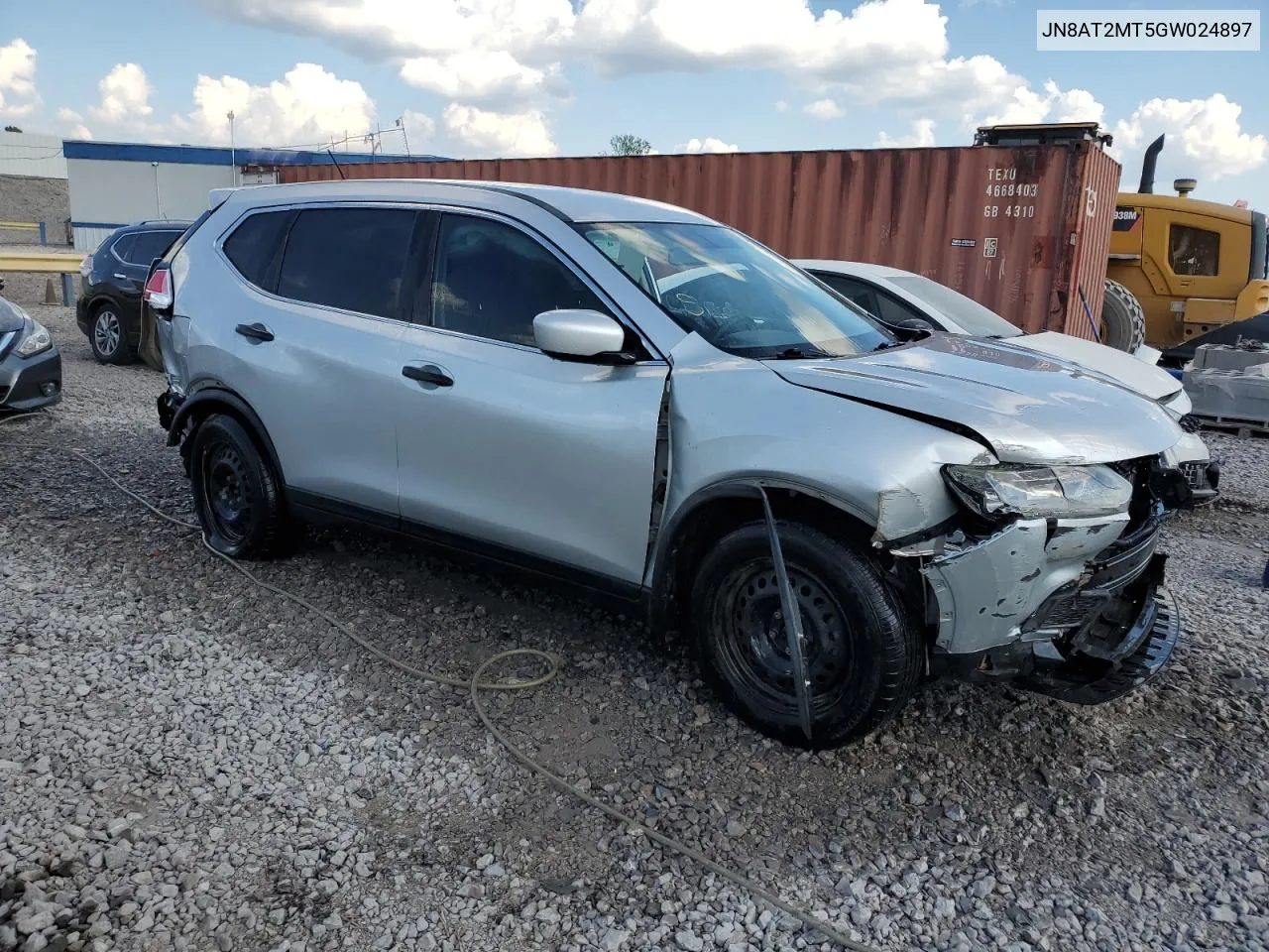 2016 Nissan Rogue S VIN: JN8AT2MT5GW024897 Lot: 72836464