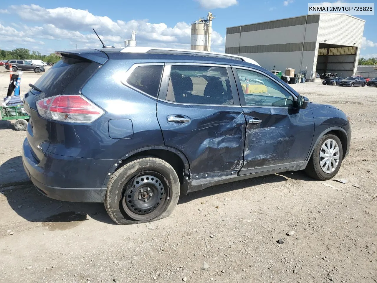 2016 Nissan Rogue S VIN: KNMAT2MV1GP728828 Lot: 72838714