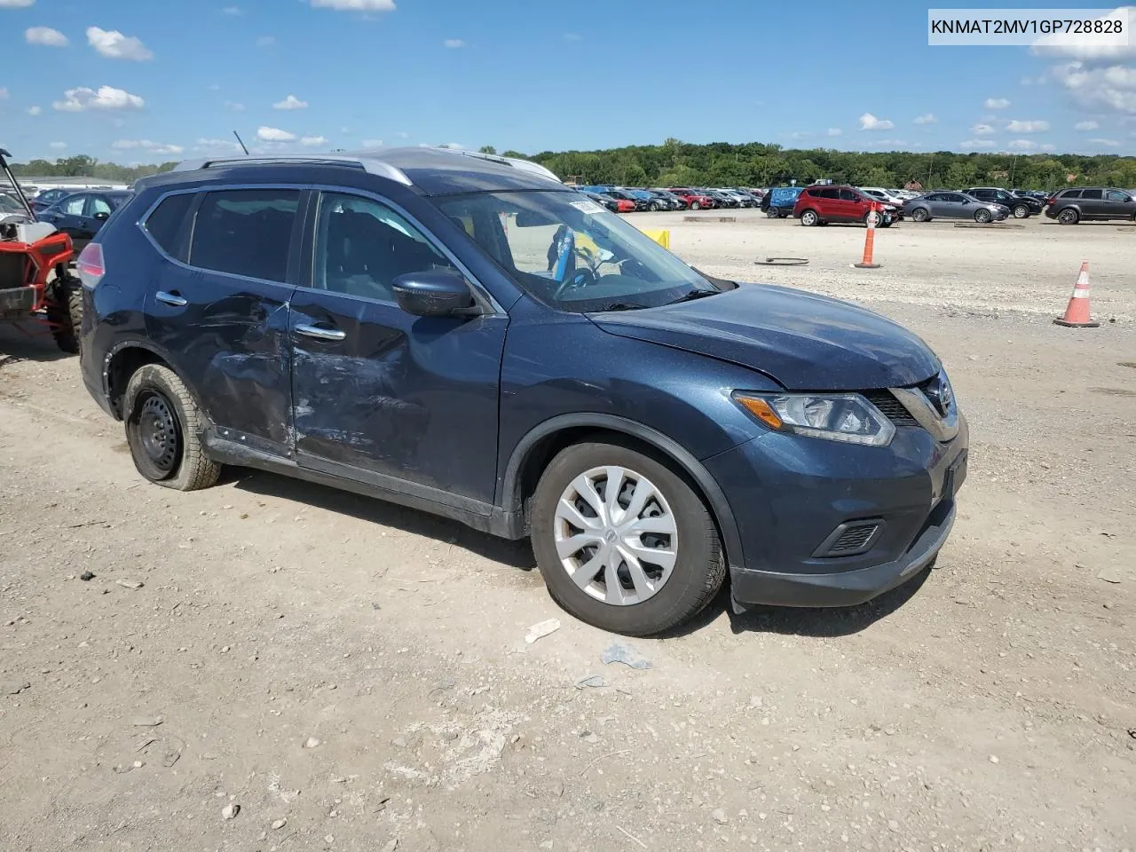 2016 Nissan Rogue S VIN: KNMAT2MV1GP728828 Lot: 72838714