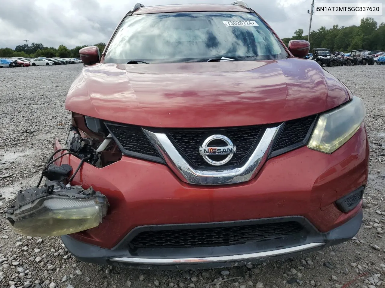 2016 Nissan Rogue S VIN: 5N1AT2MT5GC837620 Lot: 73026724