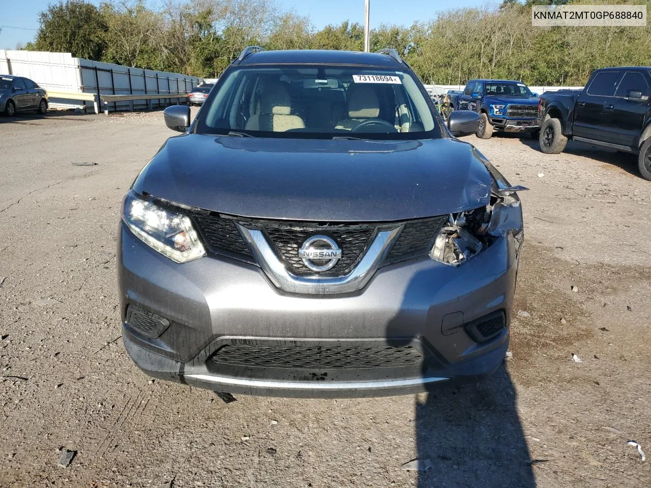 2016 Nissan Rogue S VIN: KNMAT2MT0GP688840 Lot: 73118694