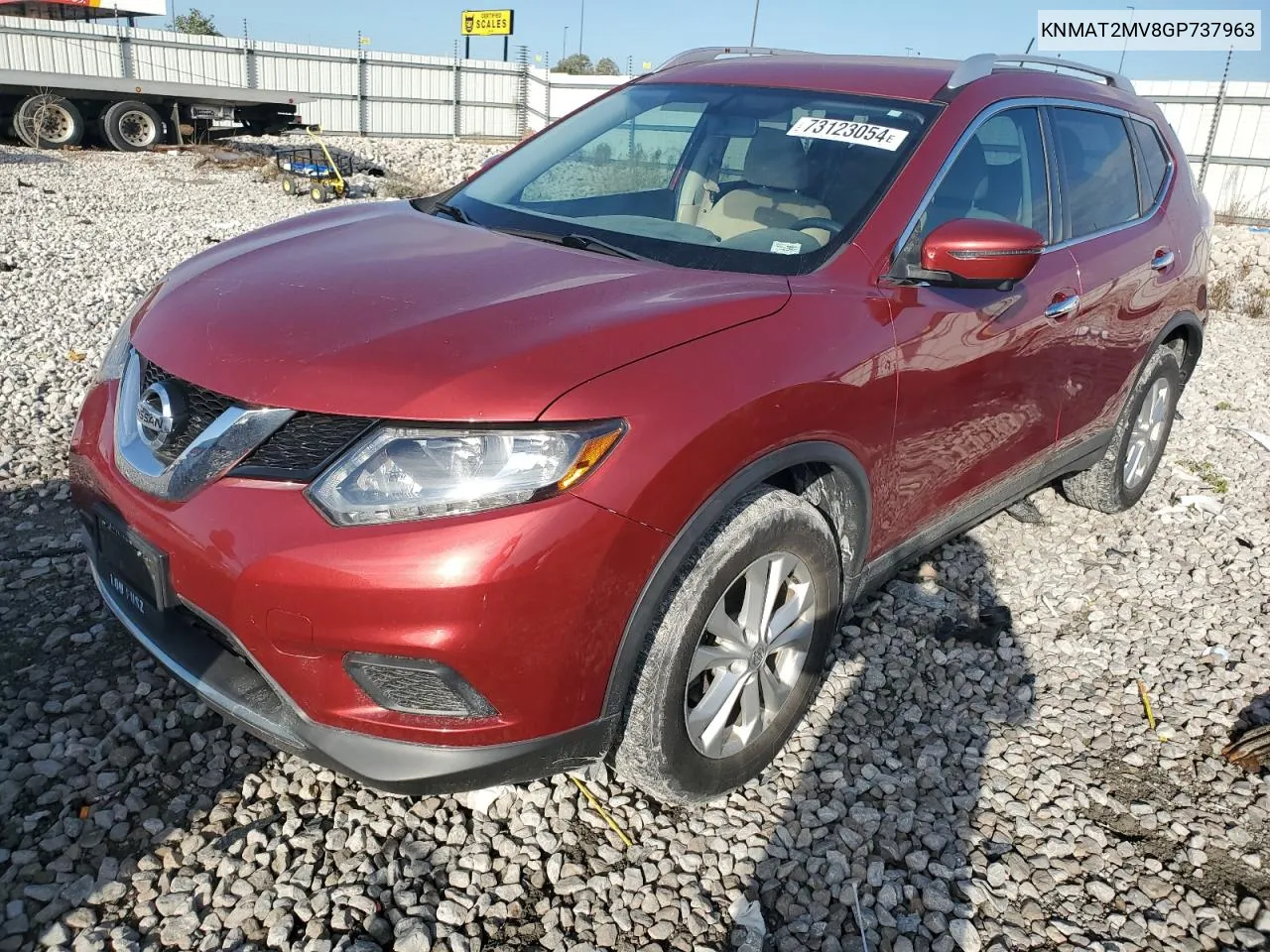 2016 Nissan Rogue S VIN: KNMAT2MV8GP737963 Lot: 73123054