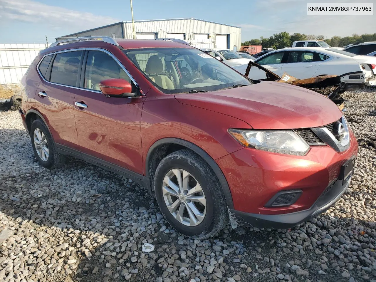 2016 Nissan Rogue S VIN: KNMAT2MV8GP737963 Lot: 73123054