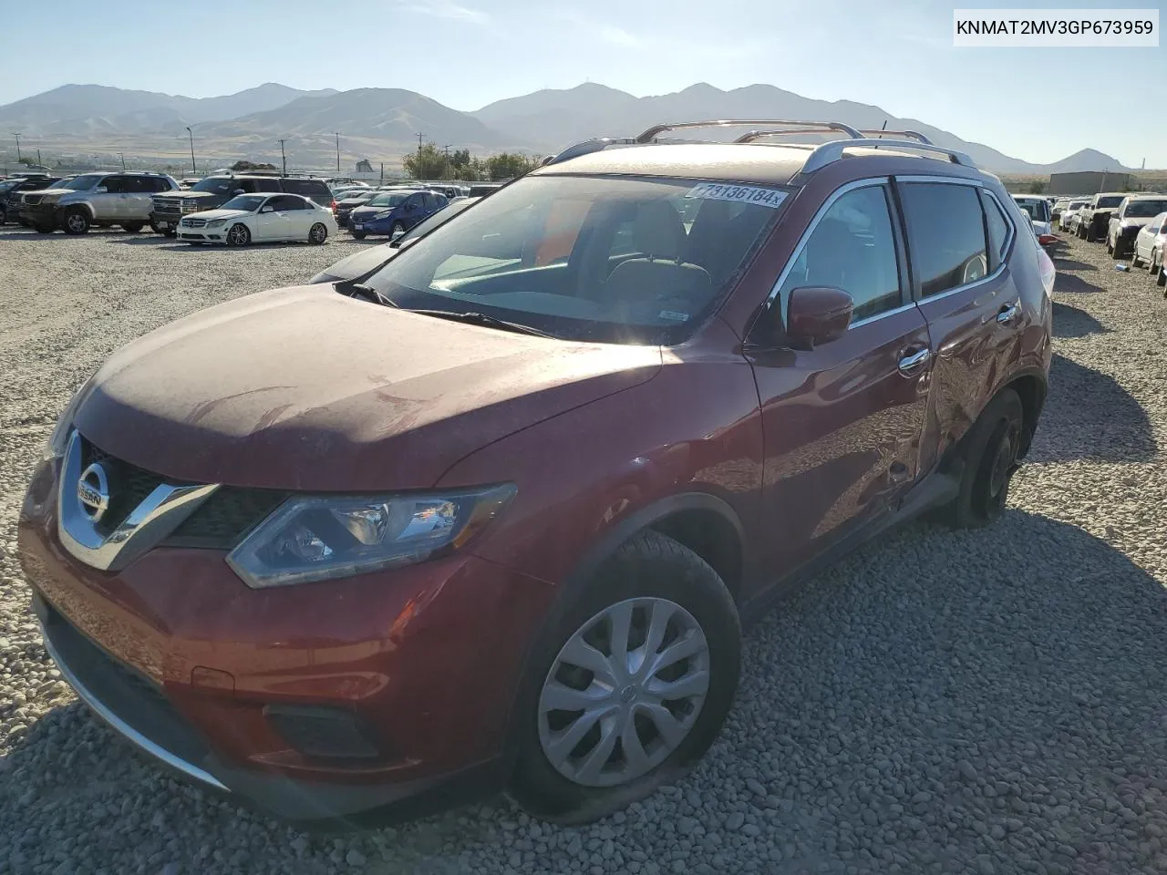 2016 Nissan Rogue S VIN: KNMAT2MV3GP673959 Lot: 73136184