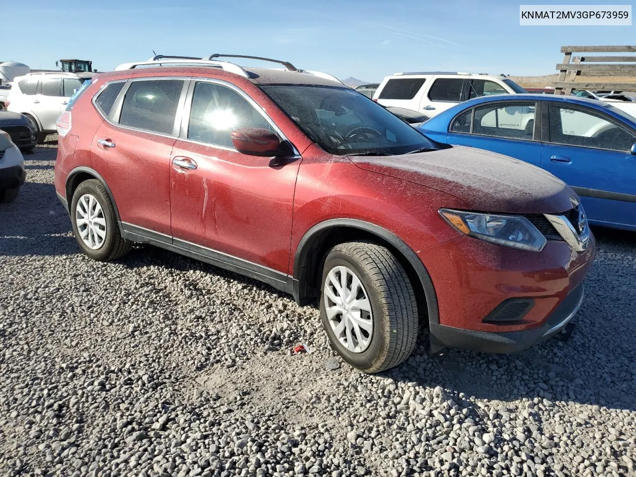 2016 Nissan Rogue S VIN: KNMAT2MV3GP673959 Lot: 73136184