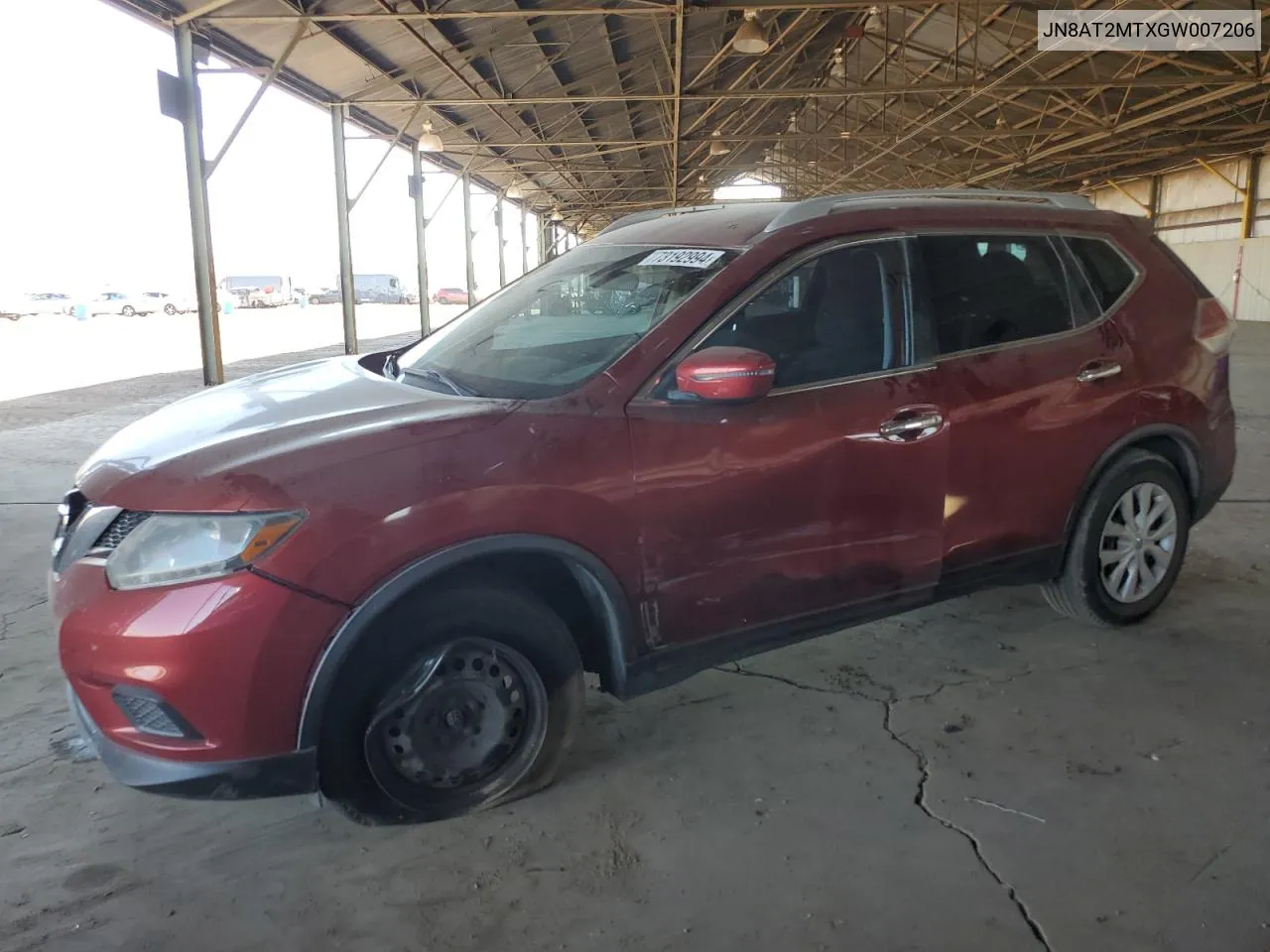 2016 Nissan Rogue S VIN: JN8AT2MTXGW007206 Lot: 73192994