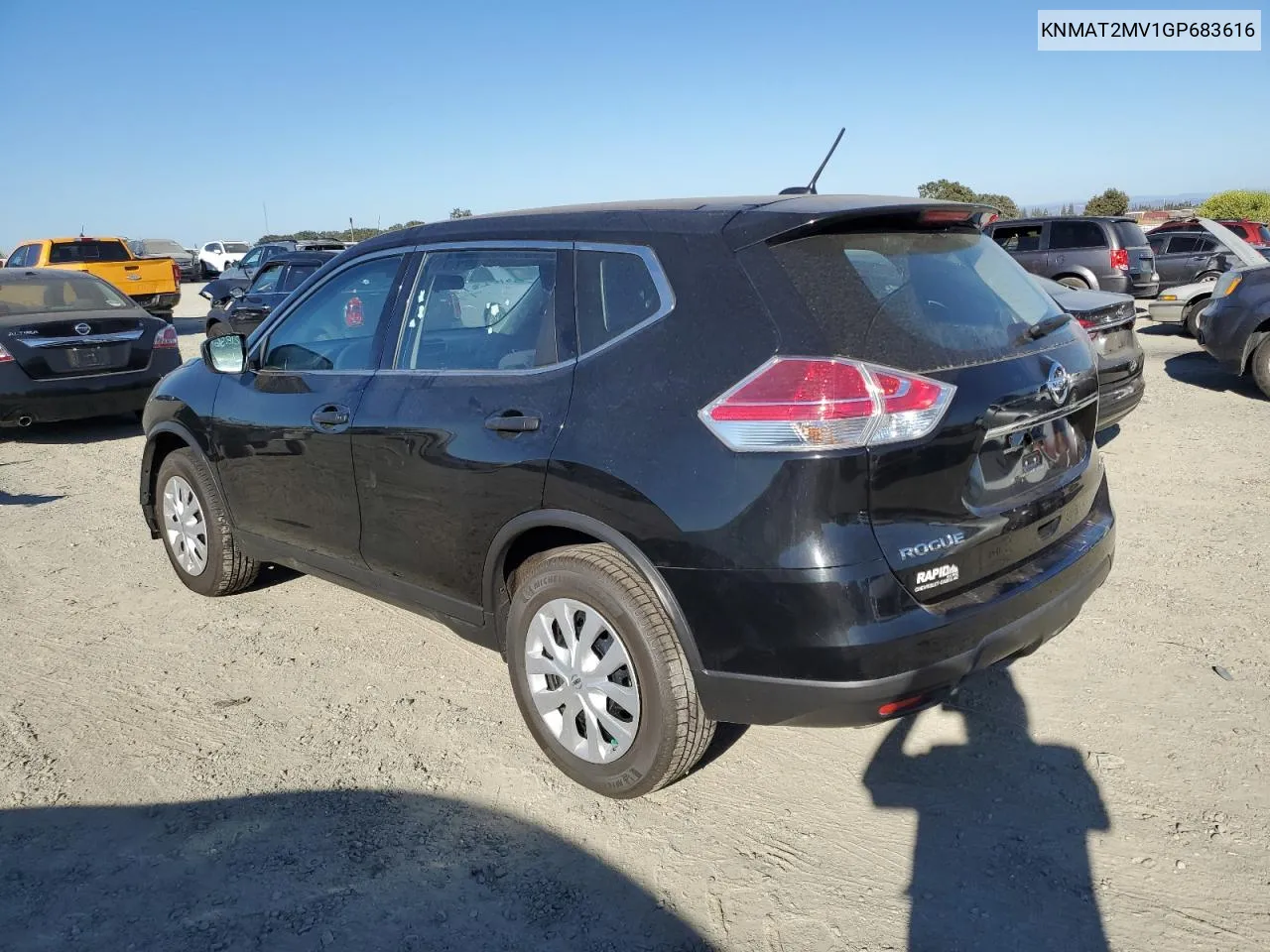 2016 Nissan Rogue S VIN: KNMAT2MV1GP683616 Lot: 73218534