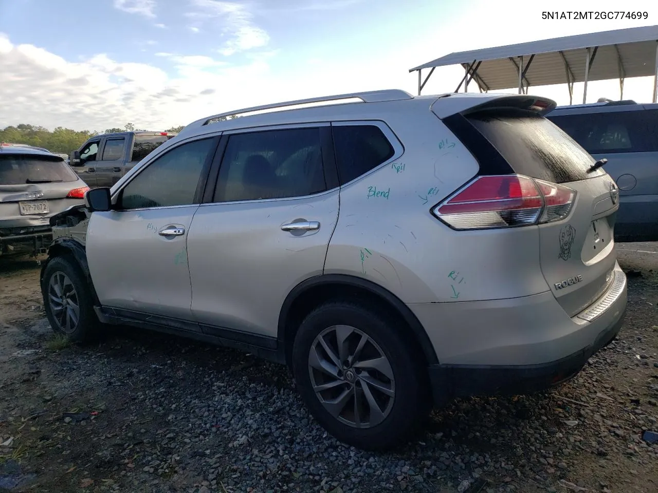 2016 Nissan Rogue S VIN: 5N1AT2MT2GC774699 Lot: 73350274