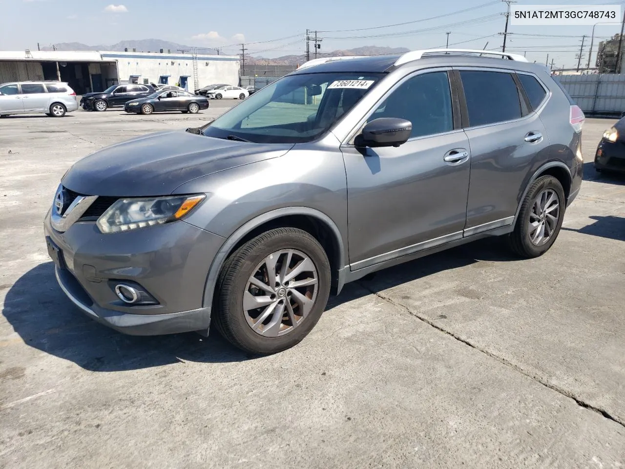 2016 Nissan Rogue S VIN: 5N1AT2MT3GC748743 Lot: 73601214