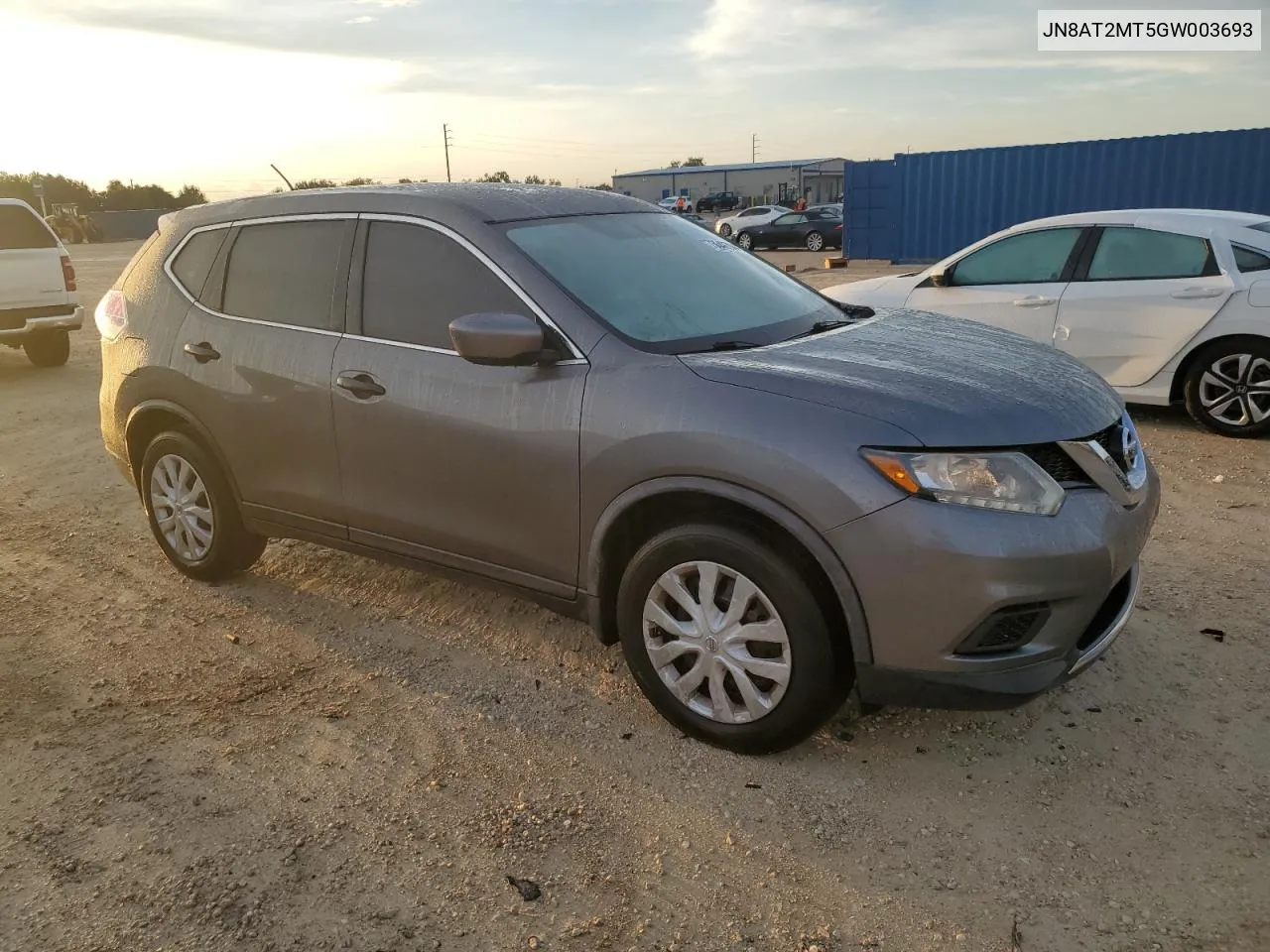 2016 Nissan Rogue S VIN: JN8AT2MT5GW003693 Lot: 73648704