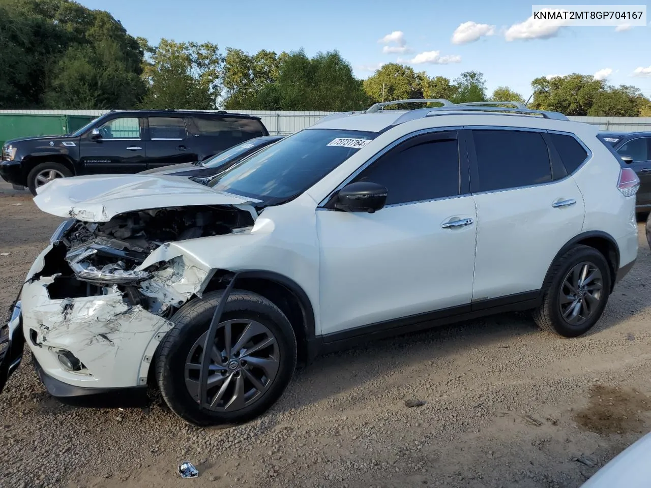 2016 Nissan Rogue S VIN: KNMAT2MT8GP704167 Lot: 73731764