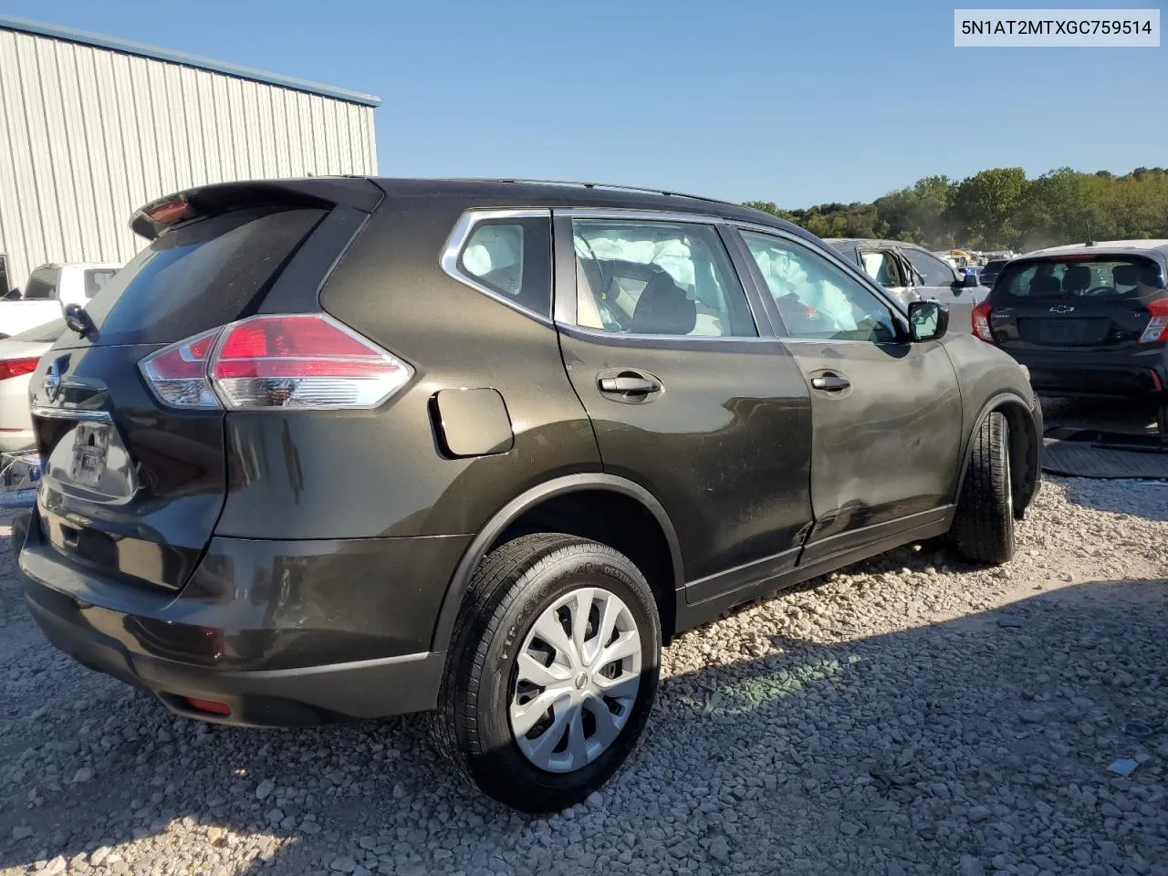 5N1AT2MTXGC759514 2016 Nissan Rogue S