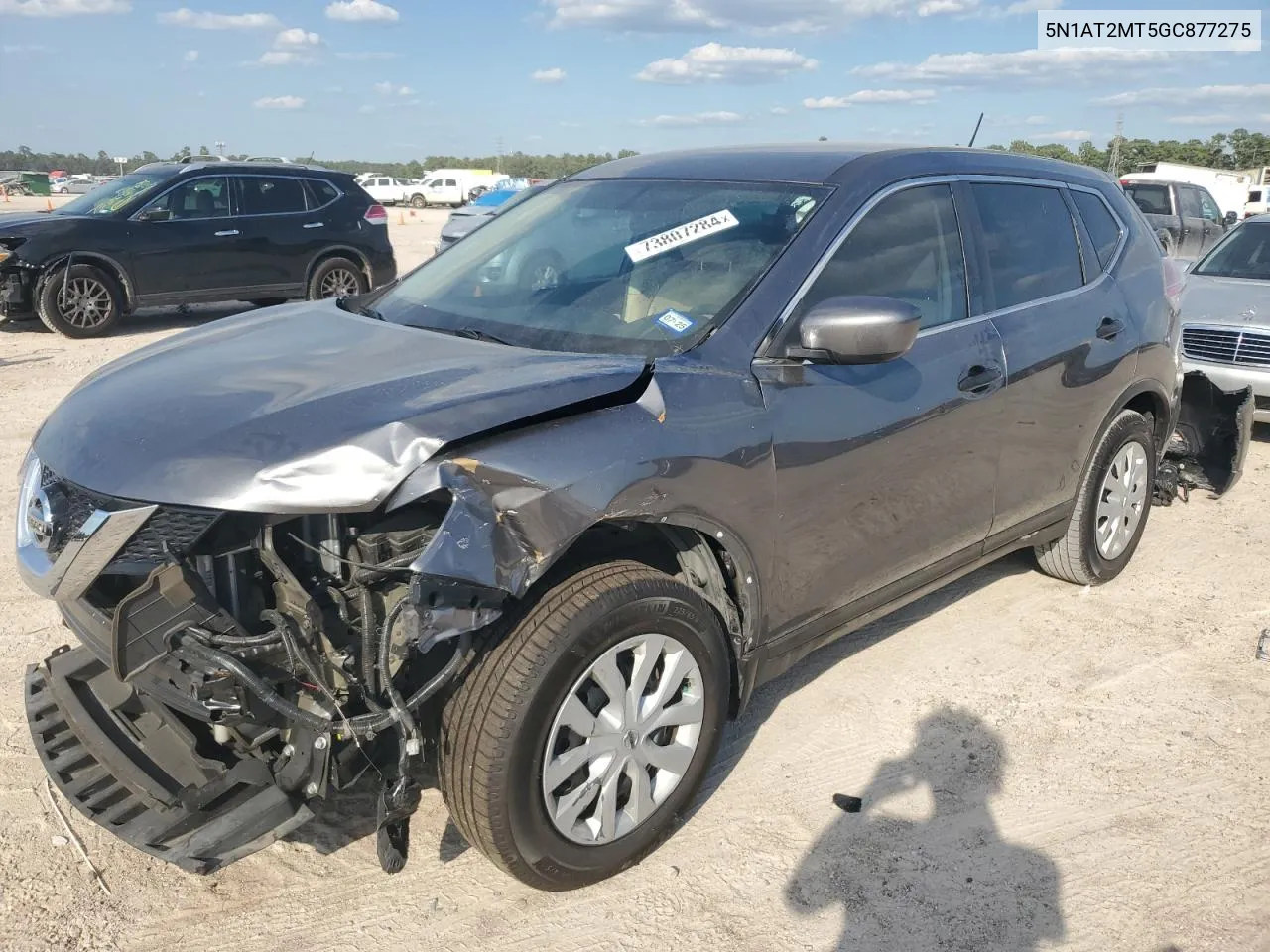 2016 Nissan Rogue S VIN: 5N1AT2MT5GC877275 Lot: 73807284