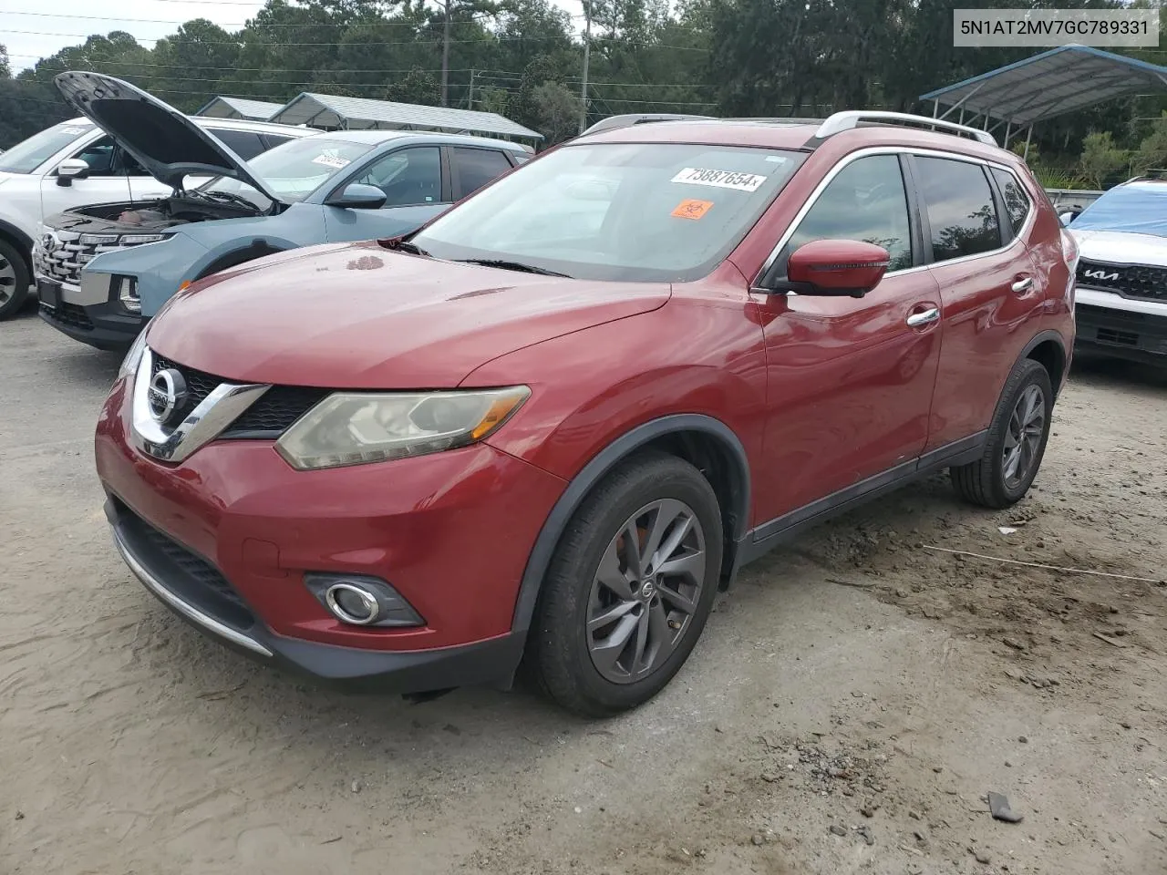 2016 Nissan Rogue S VIN: 5N1AT2MV7GC789331 Lot: 73887654