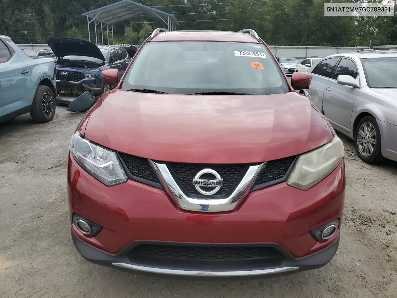 2016 Nissan Rogue S VIN: 5N1AT2MV7GC789331 Lot: 73887654