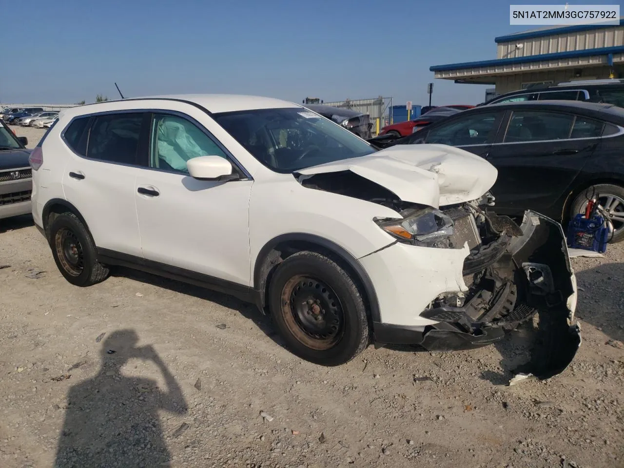 2016 Nissan Rogue S VIN: 5N1AT2MM3GC757922 Lot: 73926714