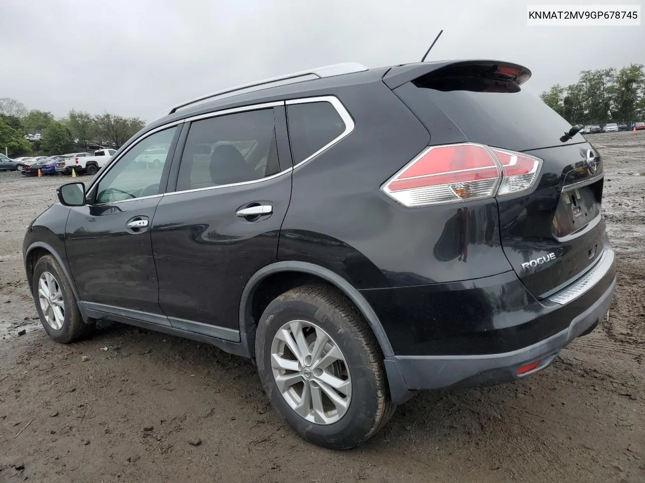 2016 Nissan Rogue S VIN: KNMAT2MV9GP678745 Lot: 74024214