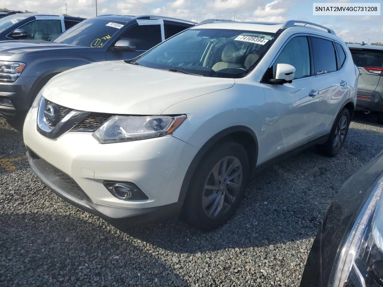 2016 Nissan Rogue S VIN: 5N1AT2MV4GC731208 Lot: 74109394