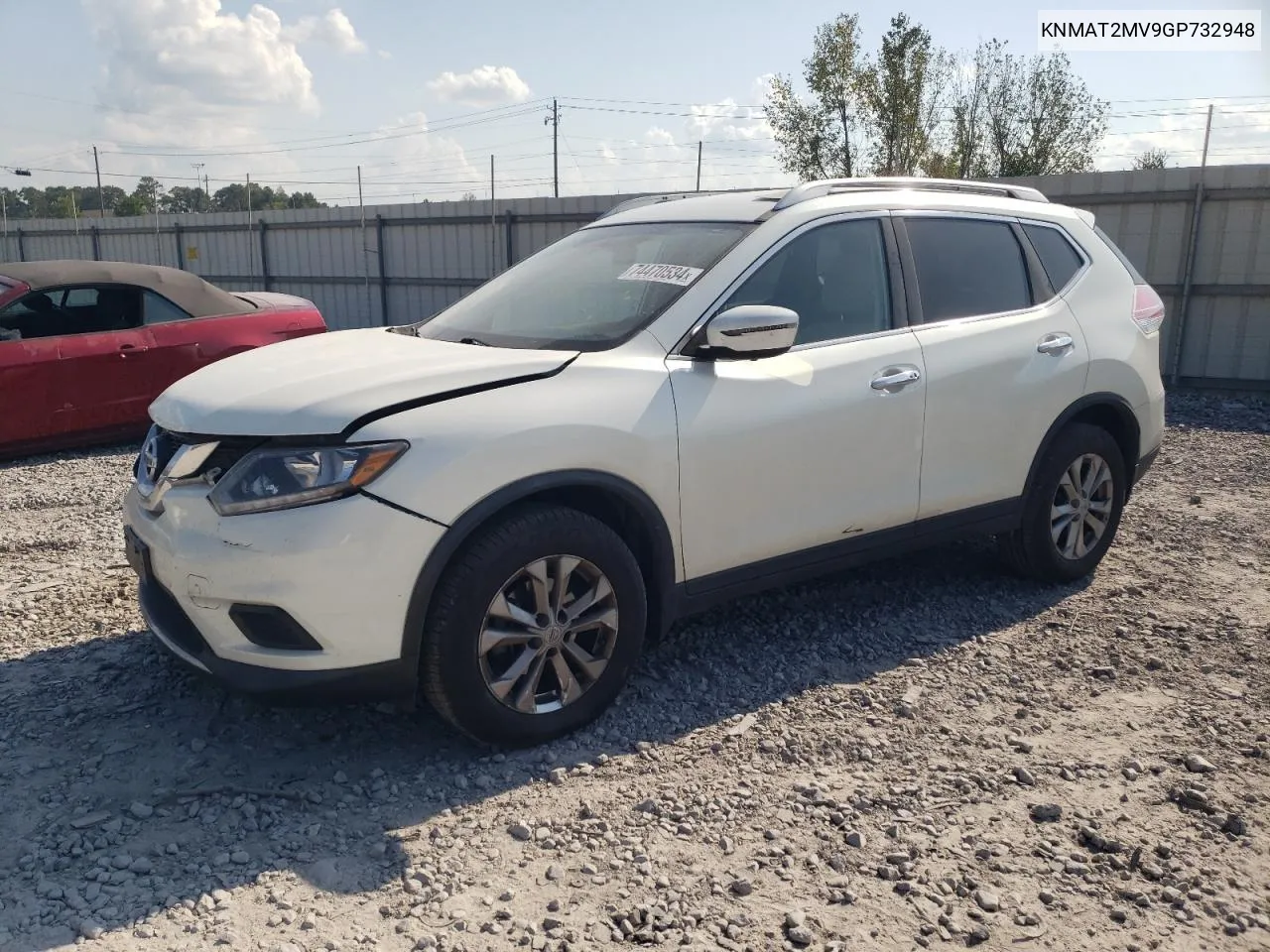 2016 Nissan Rogue S VIN: KNMAT2MV9GP732948 Lot: 74470534