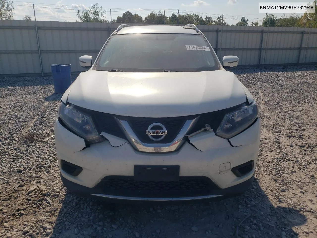 2016 Nissan Rogue S VIN: KNMAT2MV9GP732948 Lot: 74470534