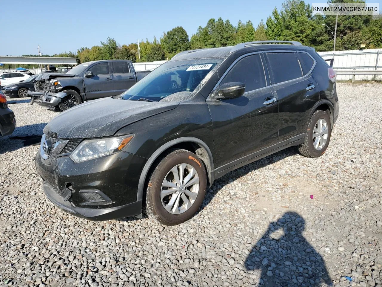 2016 Nissan Rogue S VIN: KNMAT2MV0GP677810 Lot: 74721434