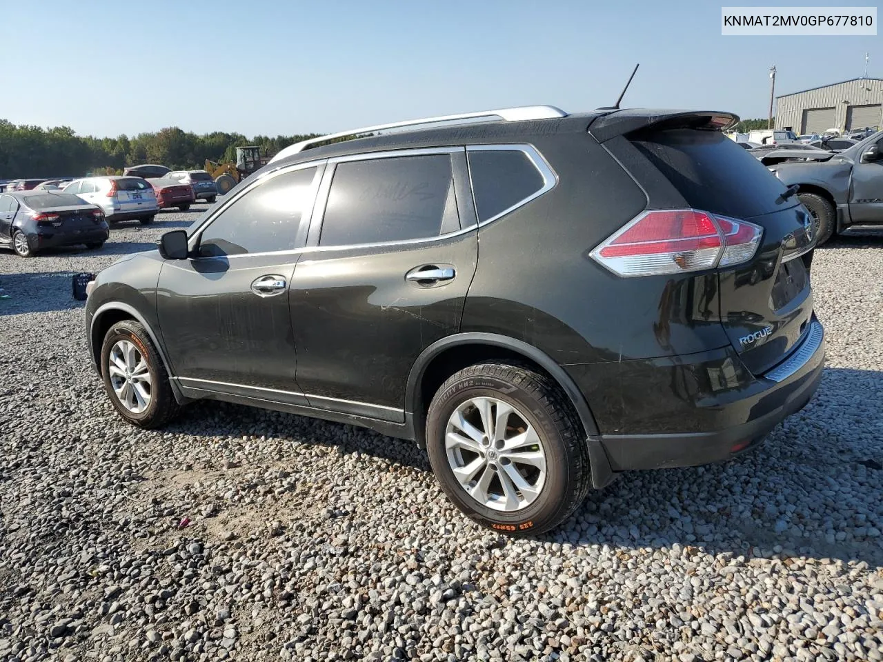 2016 Nissan Rogue S VIN: KNMAT2MV0GP677810 Lot: 74721434